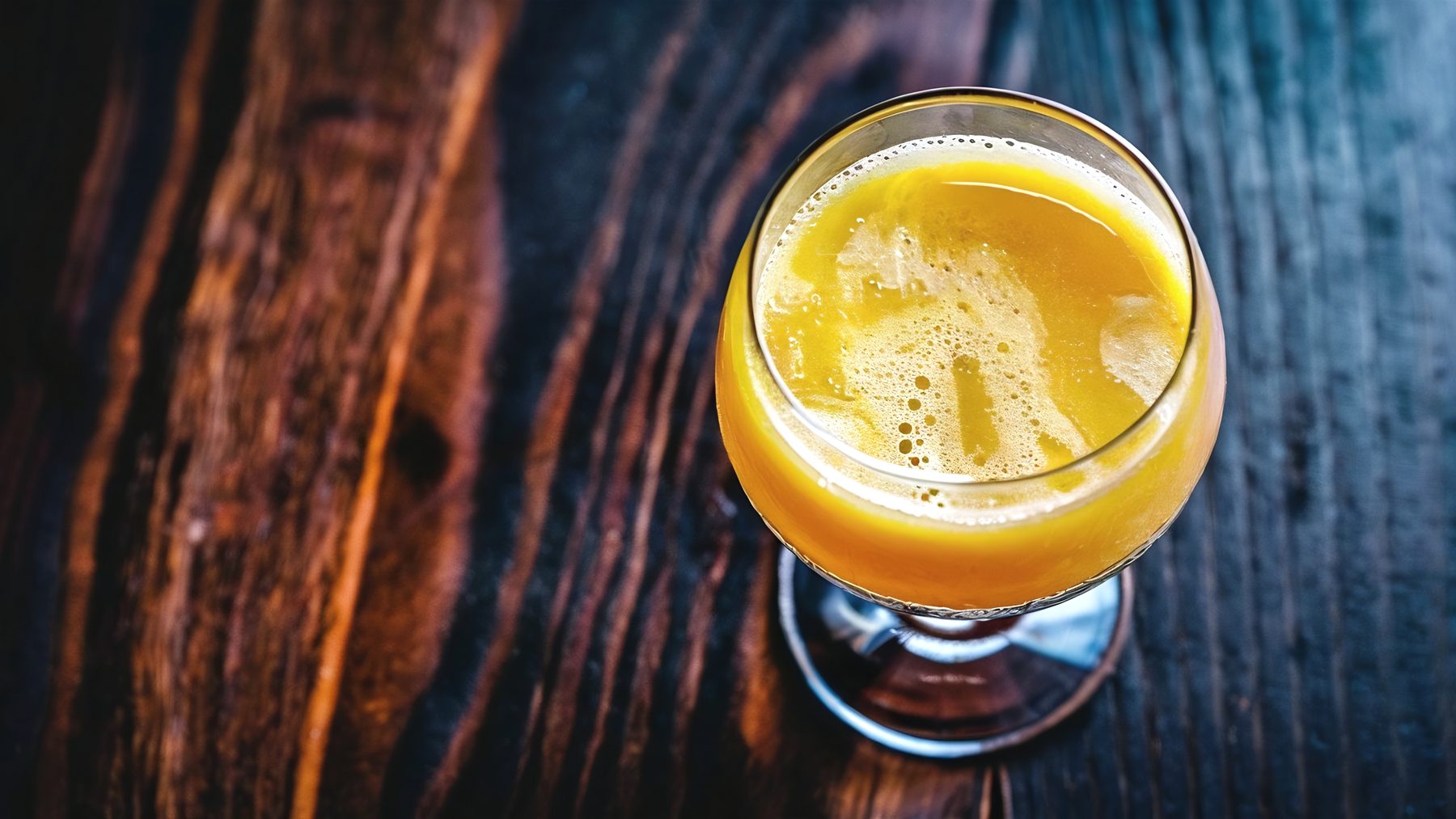 A glass of Madeiran poncha with a wooden mexelote